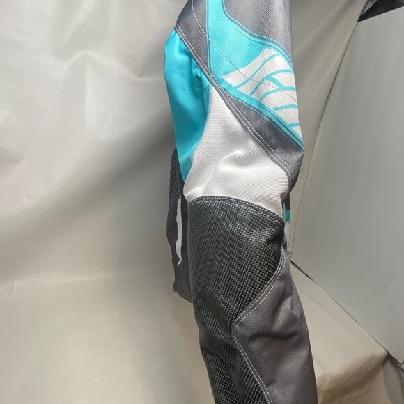 ICON Women's Overlord Gray Turquoise Motorcycle Riding Jacket and Gloves Size M - Picture 7 of 9